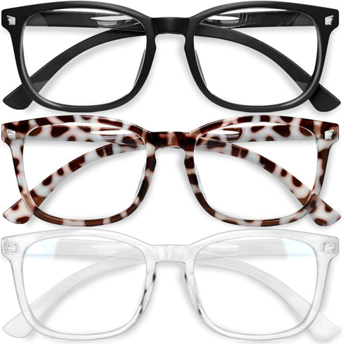Gaoye Stylish Blue Light Glasses for Woman - Computer Glasses up to 99% Blue Light Blocking - Lightweight Frames - 3 pack...