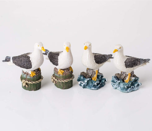 Garden Bird Statue - 4pcs Small Seagull Décor Birds Figurines Ornaments - Best Indoor Outdoor Statues Yard Art Figurines for Patio Lawn House...
