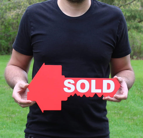 Sold Sign for New Home Owners - Key Shaped - Real Estate Agent Supplies - Just Sold - Social Media Photo Props for Realtors and Home Owners - Our ...