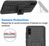 Phone Case for Samsung Galaxy A70 with Tempered Glass Screen Protector Cover and Stand Hard Rugged Hybrid Heavy Duty Protective Cell Accessories G...