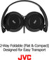 JVC Lightweight Flat Foldable On Ear Colorful Lightweight Foldable Headband with Mic, White (HASR185W)...