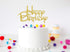 Gold Happy Birthday Cake Topper - Golden Glitter Birthday Party Cake Decoration Supplies, Cake Smash Decoration Photo Booth Props, Gold Paper Cake...