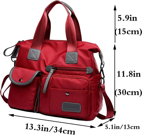 Women Ladies Multipocket Nylon Hobo Top-handle Bags Shoulder Crossbody Bag Totes Satchels Handbags and Purses…...