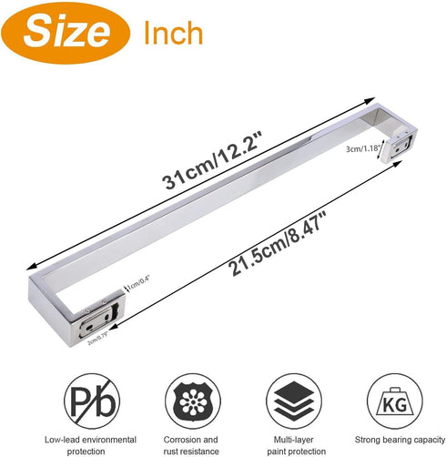 TocTen Bath Towel Rack - Square Base Thicken SUS304 Stainless Steel Towel Bar for Bathroom, Bathroom Bar Accessories Towel Rod Heavy Duty Wall Mou...