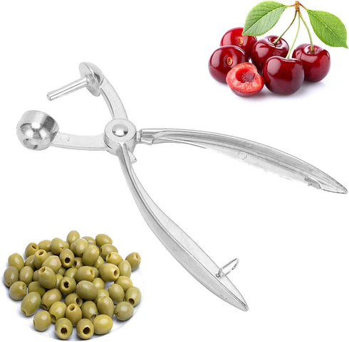 Cherry Pitter Aluminum Alloy Olive Stone Remover Hand Removing Tool Kitchen Appliances Quality Finish Fruit Vegetable Corers Pitters...