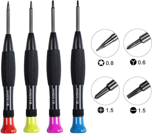 21-Piece Set Opening Pry Tool Screwdriver Set Multiple Functions Repair Tool Kit with Phillips Pentalobe Flat Triangle Head Suitable for Repairing...