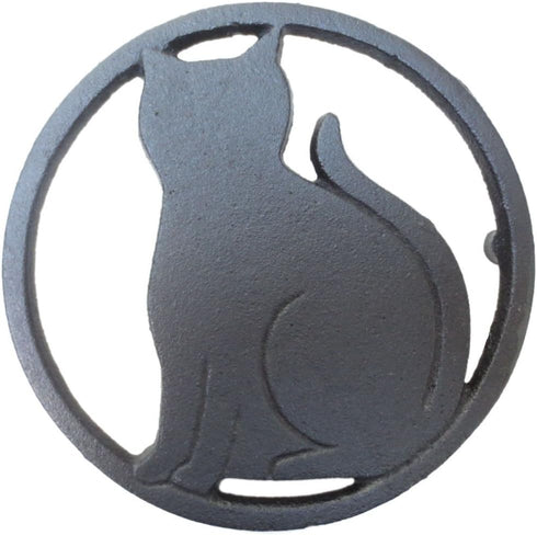 Black Cat Metal Trivet with Feet for Kitchen or Dining Table - Cast Iron - 5.6-Inches Across - More Than One Makes a Set for Countertop - Popular ...