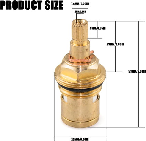 Brass Ceramic Stem Disc Cartridge G1/2" Replacement Brass Faucet Valve, Faucet Repair Replacement Parts for Bathroom Kitchen Tap Sink Faucet...