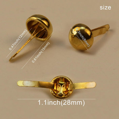 100 Pcs Paper Brass Fasteners Brass Brads Round Fasteners for Craft & Scrapbooking DIY Supplies...