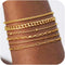 DEARMAY Waterproof Gold Bracelets Set for Women Trendy, Dainty 14K Real Gold Plated Jewelry Fashion Stackable Tennis Beaded Figaro Herringbone Pap...