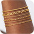 DEARMAY Waterproof Gold Bracelets Set for Women Trendy, Dainty 14K Real Gold Plated Jewelry Fashion Stackable Tennis Beaded Figaro Herringbone Pap...