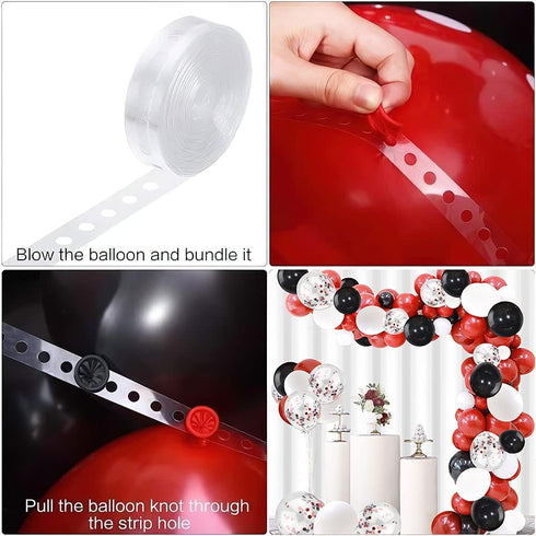 KBZVNAF Black Red Balloons Garland Arch Kit - 120Pcs White Red Black Confetti Latex Balloons for Wedding Baby Shower Birthday Graduation Party Dec...