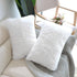 NordECO HOME Luxury Soft Faux Fur Fleece Cushion Cover Pillowcase Decorative Throw Pillows Covers, No Pillow Insert, 12" x 20" Inch, White, 2 Pack...