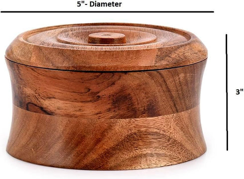 Jewellery box Acacia Wood Vintage Style Treasure Box Storage Organizer Trinket Keepsake Chest (5" x 5" x 3")...