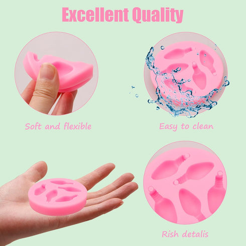 3D Light Bulb Clay Molds for Polymer Clay Jewelry, 2 Pcs Light Bulb with Hole Polymer Clay Molds, Christmas Lights Clay Earring Molds...