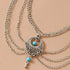Retro Women Anklet Hollow Turquoise Water Drop Foot Bare Chain Female Ankle Chain Jewelry Silver, like Bollywood style...
