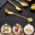 10 pcs Gold Four-Leaf Clover Stainless Steel Spoon Set, Unique Design for Coffee, Tea, Desserts, Ice Cream 4.7inch...