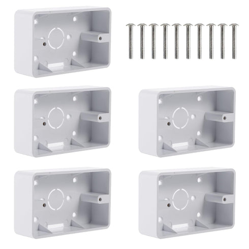 5pcs Surface Mount Outlet Box, 1 Gang Outlet Junction Box ABS Electrical Enclosure Box, Plastic Electrical Box Insulation Box for Home Electrical ...