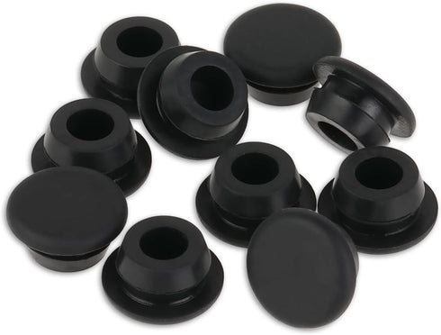10 Pcs 10mm Rubber Hole Plug Black Silicone Round Snap in Type Locking Furniture Hole Plug Protective Cover Rubber Plugs for Holes Watertight(Blac...