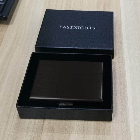 EASTNIGHTS RFID Credit Card Holder Protector Metal Credit Card Wallet Business Card Holder for Men Women Gift Box Package (Black)...
