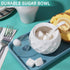 Ceramic Sugar Bowl, Kitchenexus Modern Porcelain Sugar Bowl with Glass Clear Lid and Spoon 8.8oz/250ml in White Rhombus Shape, Suit for Coffee Bar...