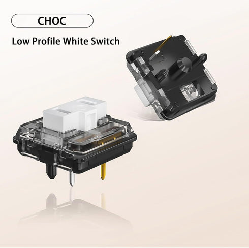 Kailh Choc Low Profile White Mechanical Keyboard Switches,1350 Chocolate Clicky 5-Pin 50gf RGB SMD Gaming Switch (White 10Pcs)...