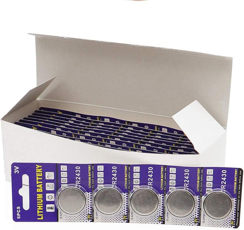 Cotchear 5Pcs CR2430 Button Battery 3V Electronic Lithium Coin Cell Batteries DL2430 BR2430 ECR2430 KL2430 EE6229 for Watch Toy Clocks...