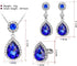 3 PCS Jewelry Set for Women Crystal Pendant Necklace Earring Ring...