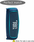 LTGEM Silicone Case Cover for JBL Charge 5 Speaker,Travel Protective Carrying Gel Soft Skin, Waterproof Rubber Pouch with Shoulder Strap(Blue)...