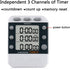 Digital Dual Kitchen Timer for Cooking, 3 Channels Count Down/up Triple Multi Timers for Food, Magnetic Memory-Preset Large-Display Adjustable Ala...