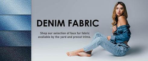 FabricLA Stretch Cotton Denim Fabric - 8 oz, 50” Inch Wide by The Yard - Stylish Jeans Jackets Skirts & Dresses - Denim Blue, 1 Yard...