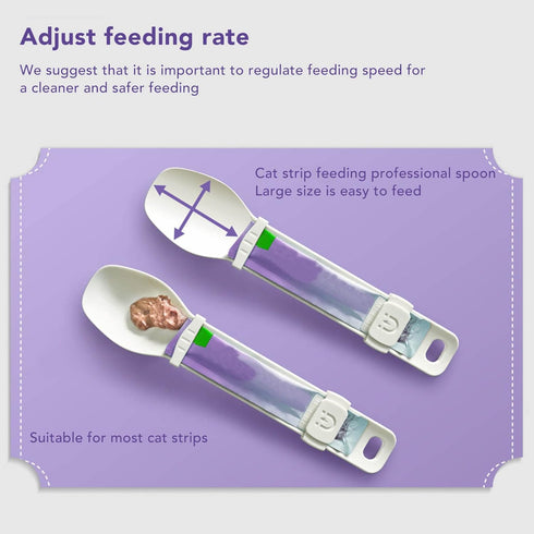 Sliding Cat Strip Squeeze Spoon, Multifunctional Cat Treat Feeding Spoon Pet Spoons Cat Feeder, Cat Wet Treats Dispense Spoon for Lickable Wet Cat...