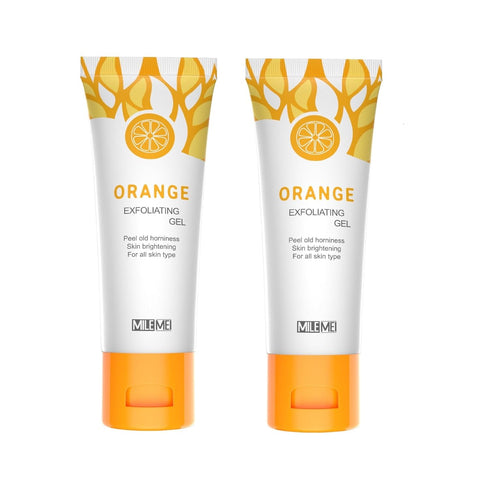 2 Pcs Orange Exfoliating Gel, Face and Body Exfoliating Scrub Gel, Deep Cleansing Moisturizing Facial Exfoliator....