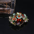 Vintage Austrian Crystal Rhinestone Elegant Party Flower Leaf Vine Brooch Pin...