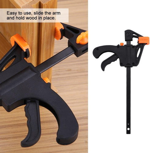 4pcs F-Shaped Bar Clamps, Woodworking Clip,Woodworking F Clamp,4inch Clip Grip Quick Ratchet Release Squeeze Woodworking DIY Hand Tool Kit for Car...