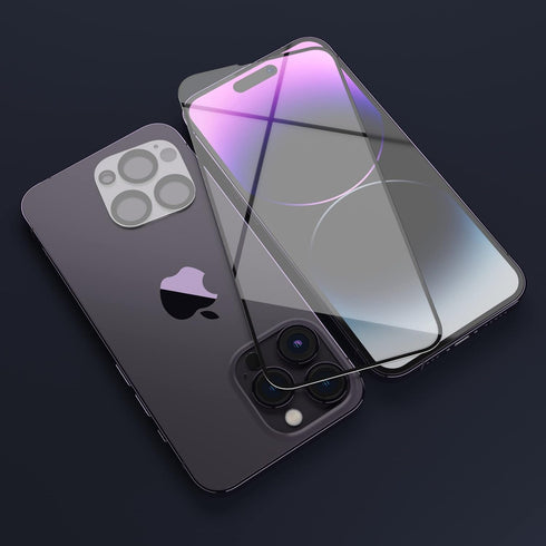 MANTO 2 Pack Screen Protector for iPhone 14 Pro 6.1 inch with 2 Pack Camera Lens Protector, Full Coverage HD Clear Anti-Scratch Bubble Free 9H Pre...