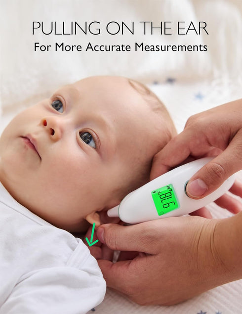 Momcozy Non-Contact Forehead and Ear Thermometer, Digital Infrared Thermometer for Adults and Children, with Child Mode, Fever Alarm Function, Mut...