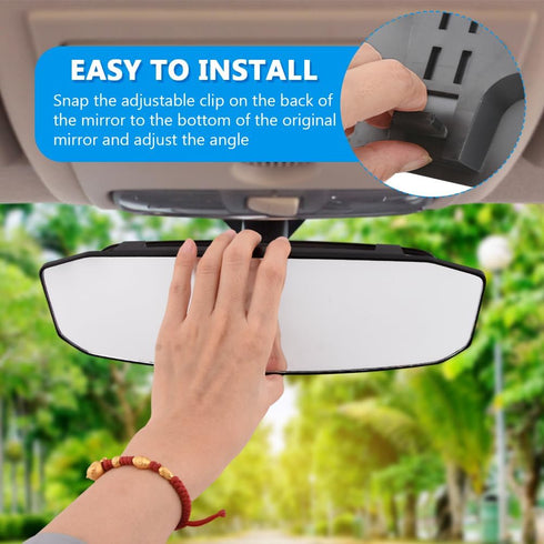 Rear View Mirror, 12" Large Convex Rearview Mirror, Anti-Glare Car Panoramic Rear View Mirror, Learner Driving Instructor Mirror SUVs Universal Ex...