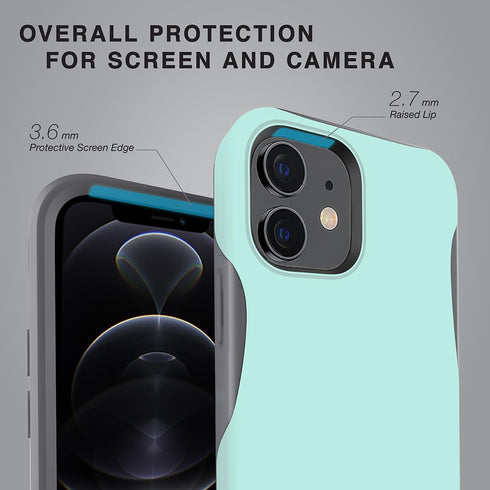 TEAM LUXURY for iPhone 12 Case/iPhone 12 Pro Case, Shockproof Rugged Protective Phone Cover - Wireless Charging Compatible - (Soft Mint)...