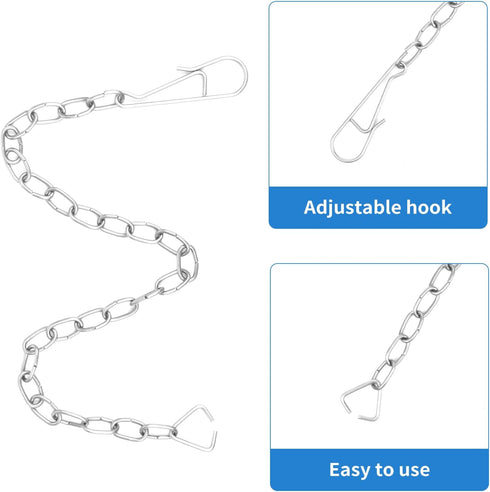 Stainless Steel Toilet Flapper Lift Chain - 4 Pack, Fits Most Flappers, Easy Replacement for Toilet Handle - Silver...