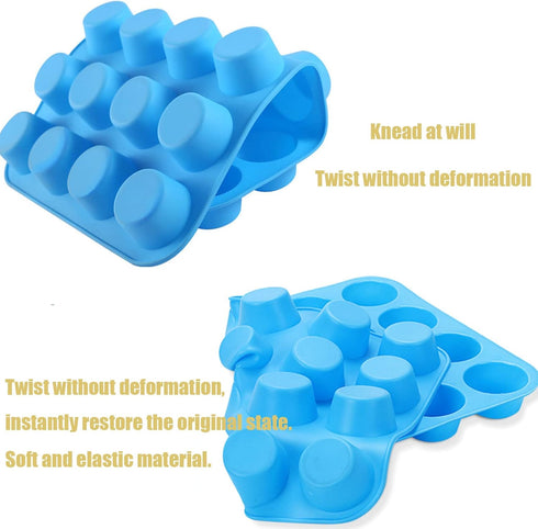 24 Cups Silicone Mini Muffin Pan,Cookies Cupcake Bakeware Tin Soap Tray Mould Non Stick, BPA-Free, Dishwasher Safe...