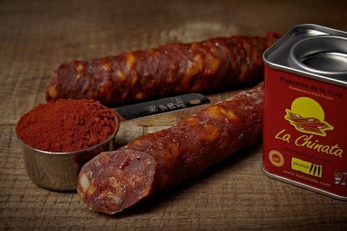 La Chinata. Hot Smoked Paprika Powder. 70g (2.47oz). Includes a La Chinata Smoked Hot Sauce sample packet...