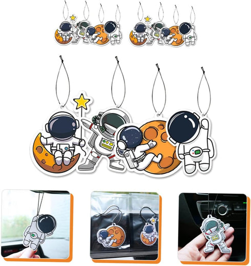 Inside Car Accessories 12pcs Astronaut Fragrance Inside Car Accessories Rearview Mirror Accessories Car Rearview Mirror Pendant Car Pendant Orname...