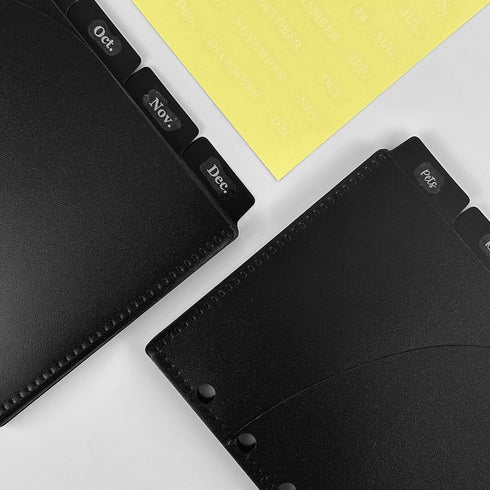 NatSumeBasics 12pcs Black A6 Binder Pocket Dividers with Label Sticker A6 Cash Envelopes for 6 Ring Budgeting Binder Inserts Supplies Accessories ...