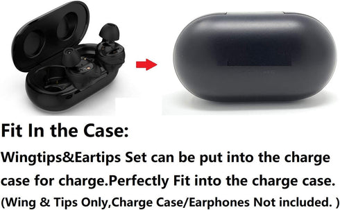 JNSA 12 PCS Medium Size Wingtips and Ear Tips Compatible with Galaxy Buds Plus/Compatible with Galaxy Buds,3 Pairs Silicone Cover Eartips and 3 Pa...