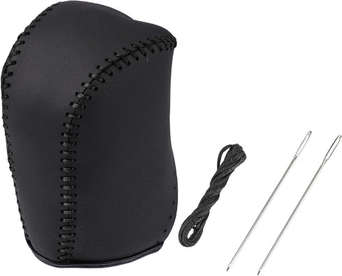 X AUTOHAUX Black Car Genuine Leather Stick Shift Cover Gear Shift Knob Cover for Toyota Camry 2007-2011 Black Line...