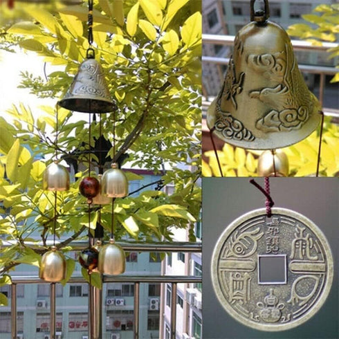 1Pcs 6 Copper Bells Outdoor Metal Wind Chimes Yard Garden Hanging Ornament Decor 50cm...