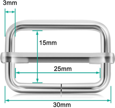 ERKOON 30 Pieces Slide Buckle 1 inch Metal Triglide Slides Rectangle Adjustable Webbing Slider for Purse Making Bag Making Making DIY Accessories ...