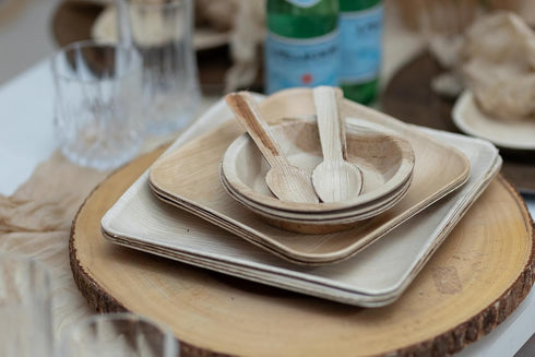 Palm Leaf Spoons 6 Inches (50 Count) | Bamboo Spoons like Natural Eco-friendly Compostable Disposable Cutlery Alternative to Plastic Spoons for We...