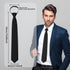 Mens Pre-tied Tie Adjustable Zipper Ties for Men Solid Color 3.15'' Tie for Wedding, Business, Graduation...